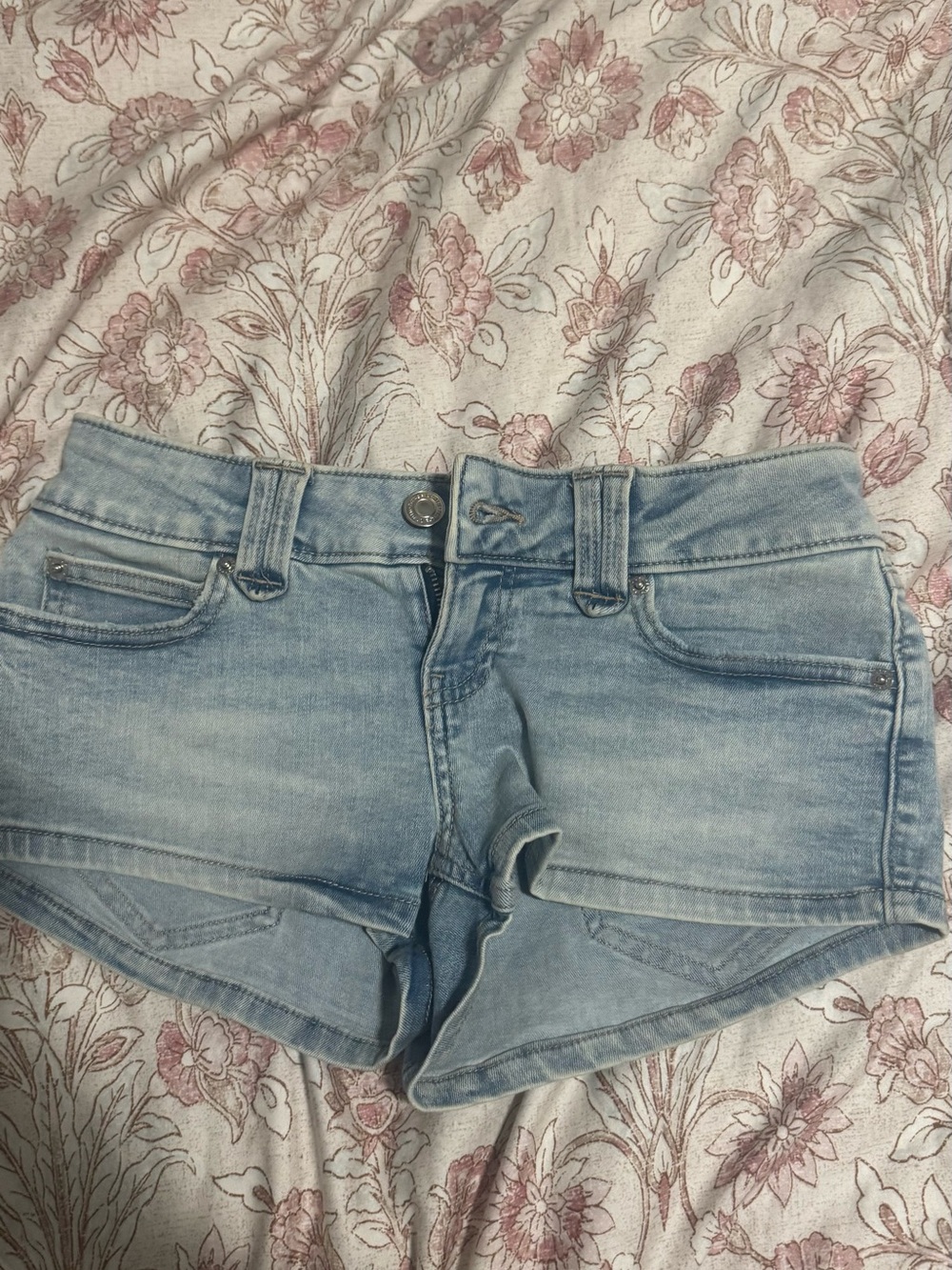 Light Wash Denim Women’s Shorts - Classic Low-Rise Cut